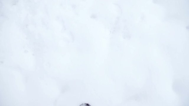 Walk through snow first person view slow motion 4K