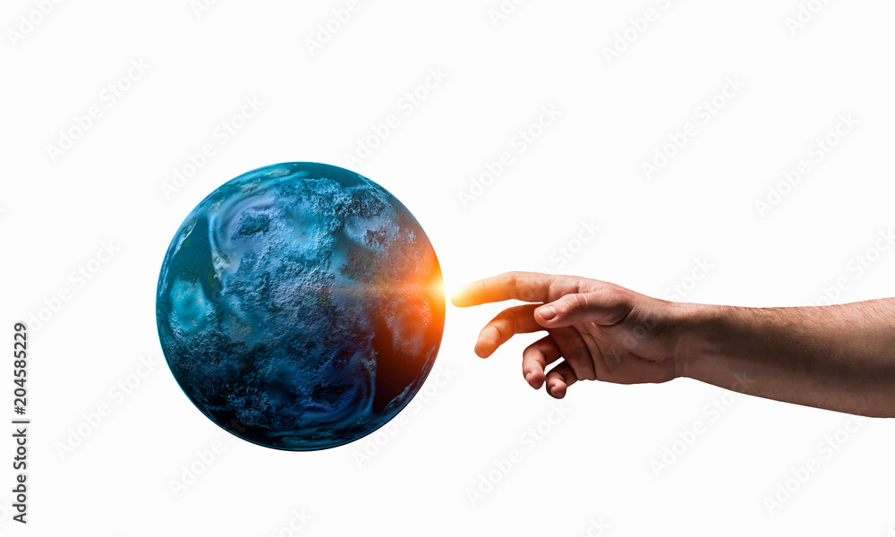 Wall mural idea of earth creation
