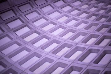 Curved purple grid