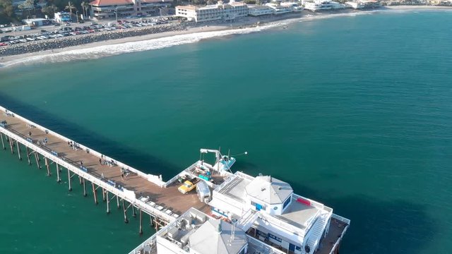 Malibu Pier Aerial Shot of California Coastline