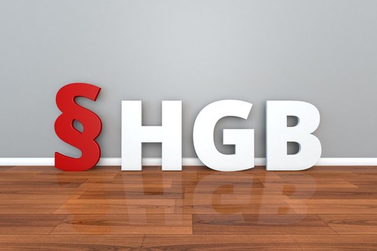 German Law HGB abbreviation for Commercial Code 3d illustration Handelsgesetzbuch