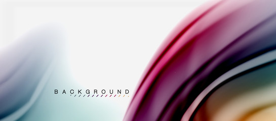 Blurred fluid colors background, abstract waves lines, vector illustration