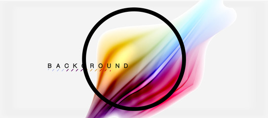 Blurred fluid colors background, abstract waves lines, vector illustration