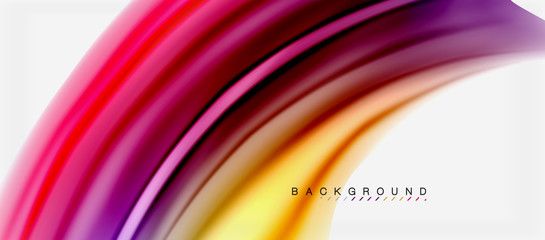 Blurred fluid colors background, abstract waves lines, vector illustration