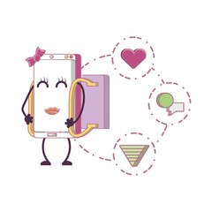 funny smartphone comic character vector illustration design