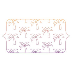 Fototapeta na wymiar banner with tropical palms pattern over white background, vector illustration