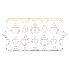 banner with anchors pattern over white background, colorful design. vector illustration