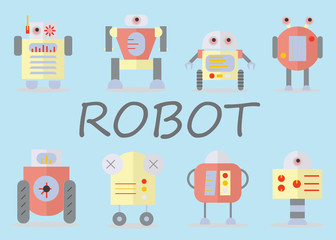 cute robot set vector