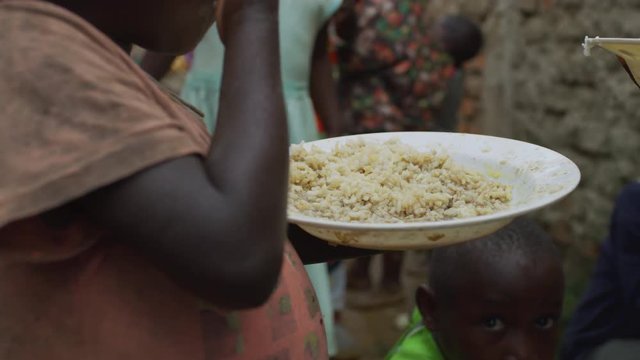 Eating from a plate