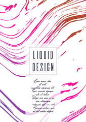 Modern Marble Cover Design for your Business with Abstract Lines. Futuristic Poster, Flyer, Layout with Liquid Pattern for Branding, Identity, Annual Report. Vector minimalistic brochure. Luxury.