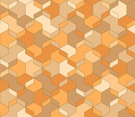 abstract geometric background. simple brown and yellow shapes. vector seamless pattern