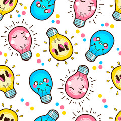 cute lamp seamless pattern