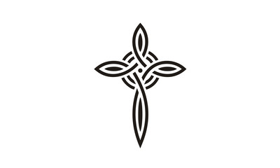 Knot Celtic Christian Catholic Jesus Cross logo design inspiration