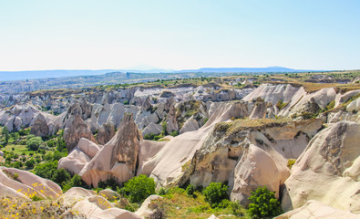 cones formation in volcanic area in cappadocia