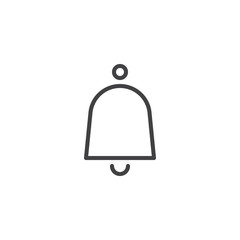 Notification bell outline icon. linear style sign for mobile concept and web design. Door Ringing bell simple line vector icon. Symbol, logo illustration. Pixel perfect vector graphics