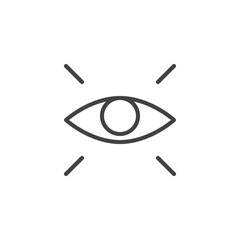 Eye outline icon. linear style sign for mobile concept and web design. Vision simple line vector icon. Symbol, logo illustration. Pixel perfect vector graphics