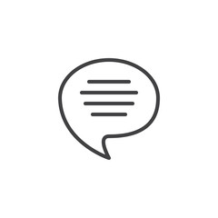 Voice speech bubble outline icon. linear style sign for mobile concept and web design. chat, dialogue simple line vector icon. Symbol, logo illustration. Pixel perfect vector graphics