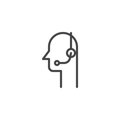 Customer service outline icon. linear style sign for mobile concept and web design. Support call center simple line vector icon. Symbol, logo illustration. Pixel perfect vector graphics