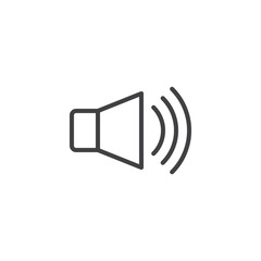 Volume up outline icon. linear style sign for mobile concept and web design. Sound on simple line vector icon. Symbol, logo illustration. Pixel perfect vector graphics