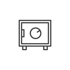 Strongbox outline icon. linear style sign for mobile concept and web design. Safebox simple line vector icon. Safe symbol, logo illustration. Pixel perfect vector graphics