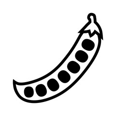 Peas in a peapod or pea pod flat line art icon for food apps and websites