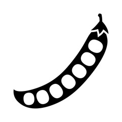 Peas in a peapod or pea pod flat vector icon for food apps and websites