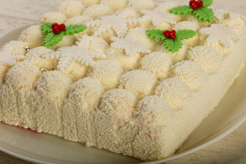 White cake with cream