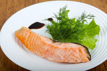 Steamed salmon