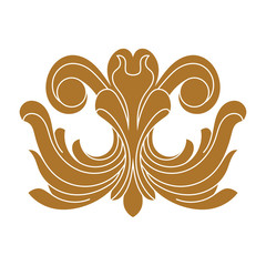 Golden vintage baroque ornament, corner. Retro pattern antique style acanthus. Decorative design element filigree calligraphy vector. - stock vector