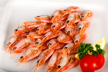Boiled prawns