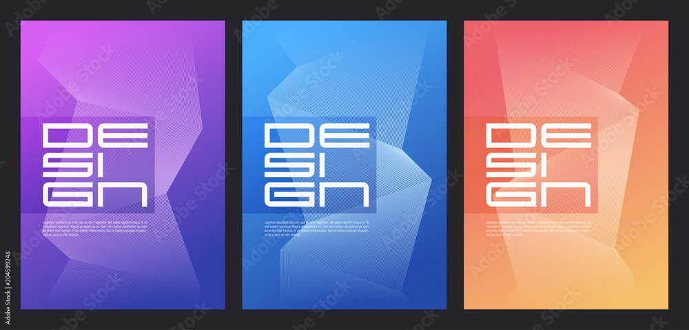 Canvas Prints abstract gradient minimalist vector cover designs with grain eff
