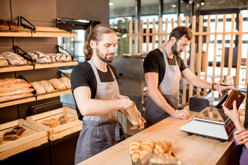 Bread sellers at the bakery shop