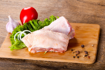 Raw chicken parts for soup