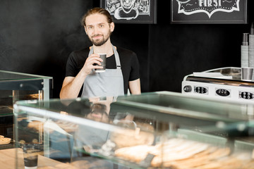 Barista portrait indoors