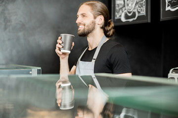 Barista portrait indoors