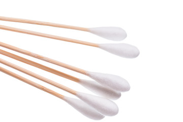 Cotton buds isolated on white