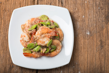 Stir-Fried Twisted Cluster Bean with Shrimps/Bitter Bean