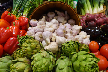 Fresh vegetables in farmers market.