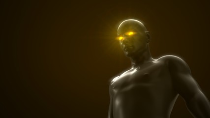 dark artificial intelligence figure. 3d illustration