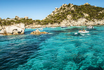 LA MADDALENA, SARDEGNA, Emerald sea, Vulcanic rocks and white sand beaches at La Maddalena, Spargi...