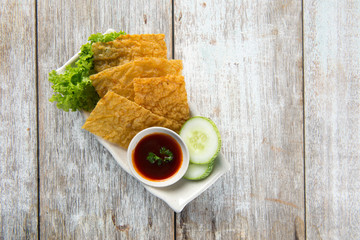 deep fried fucuk tofu sheets