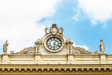 SASSARI, SARDEGNA, Clock of Palazzo della Provincia at Piazza Italia, Sassari, Sardinia, Italy