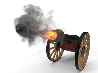 ramadan cannons shot moment. 3d illustration