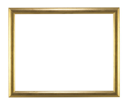GOLD PICTURE FRAME ISOLATED ON WHITE BACKGROUND
