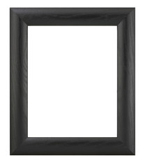 BLACK WOOD PICTURE FRAME ISOLATED ON WHITE BACKGROUND
