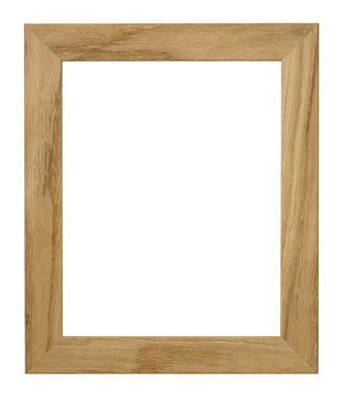 BROWN WOOD PICTURE FRAME ISOLATED ON WHITE BACKGROUND