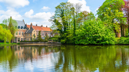 Fototapeta na wymiar View of the Lake of Love in Bruges, Belgium