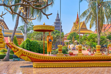 Wat Preah Prom Rath beautiful temple in Siem Reap, Cambodia - obrazy, fototapety, plakaty