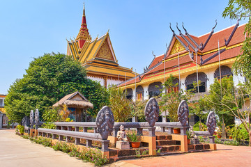 Obraz premium Wat Preah Prom Rath beautiful temple in Siem Reap, Cambodia