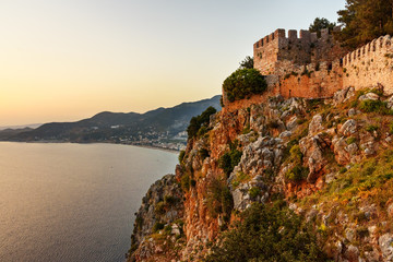 Alanya Castle on sunset. Turkey